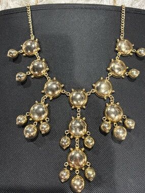 Gold Dome Multi-Drop Statement Necklace Bubble